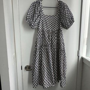 Black And White Embroidered Dress (TopShop) - Size US 6